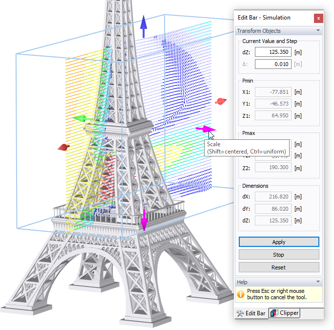 Änderung des reduzierten Bereichs